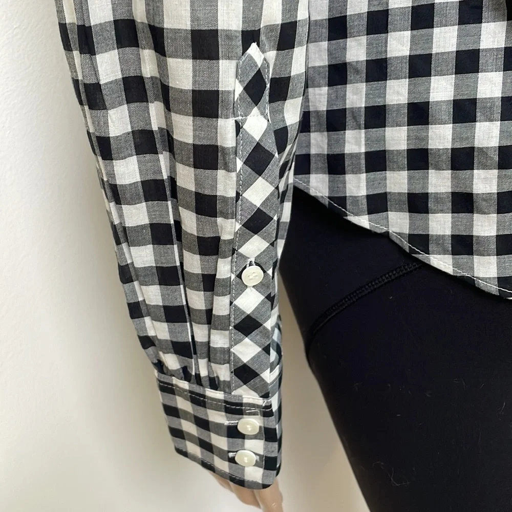 J. Crew black and white gingham women's top